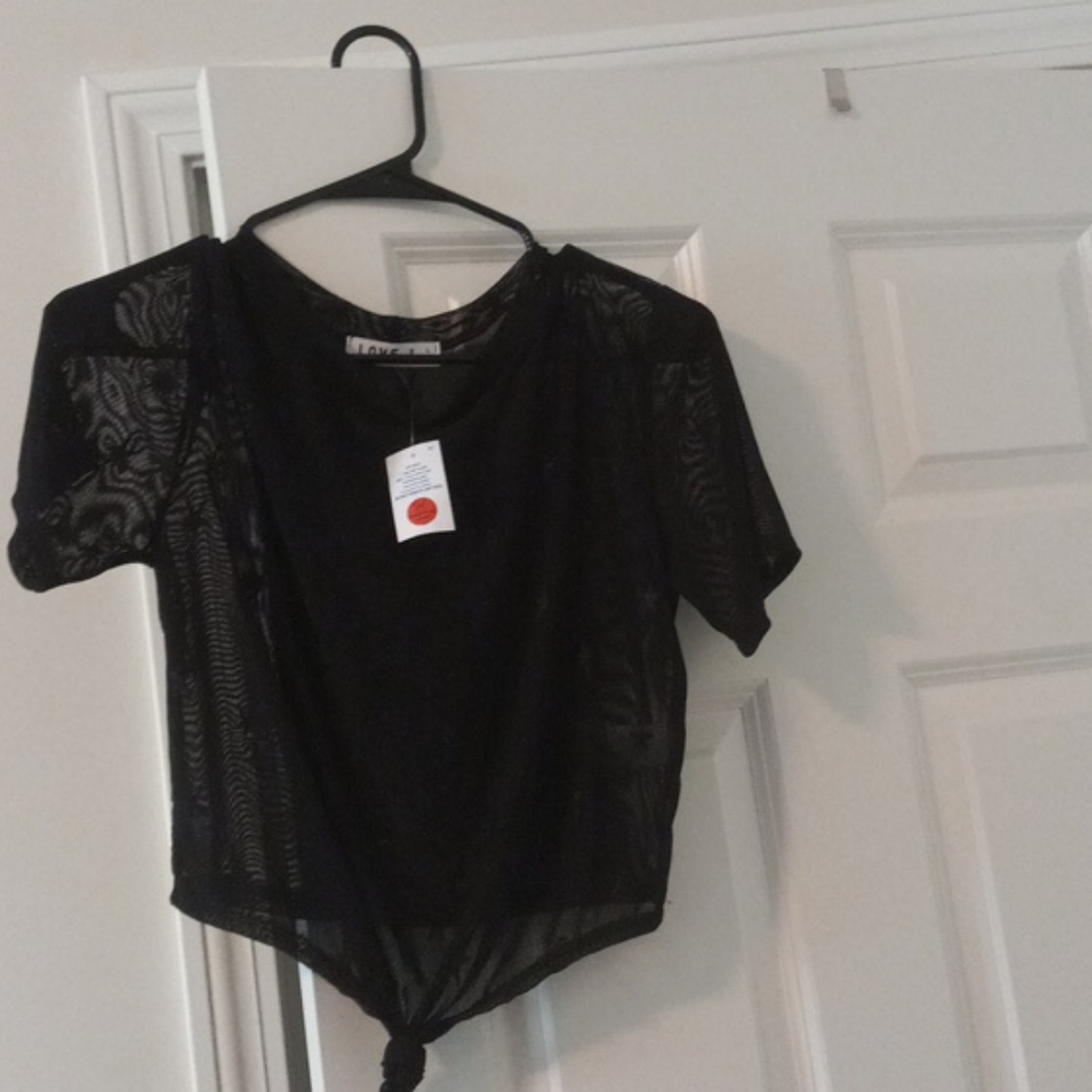 Brand new black see threw half shirt